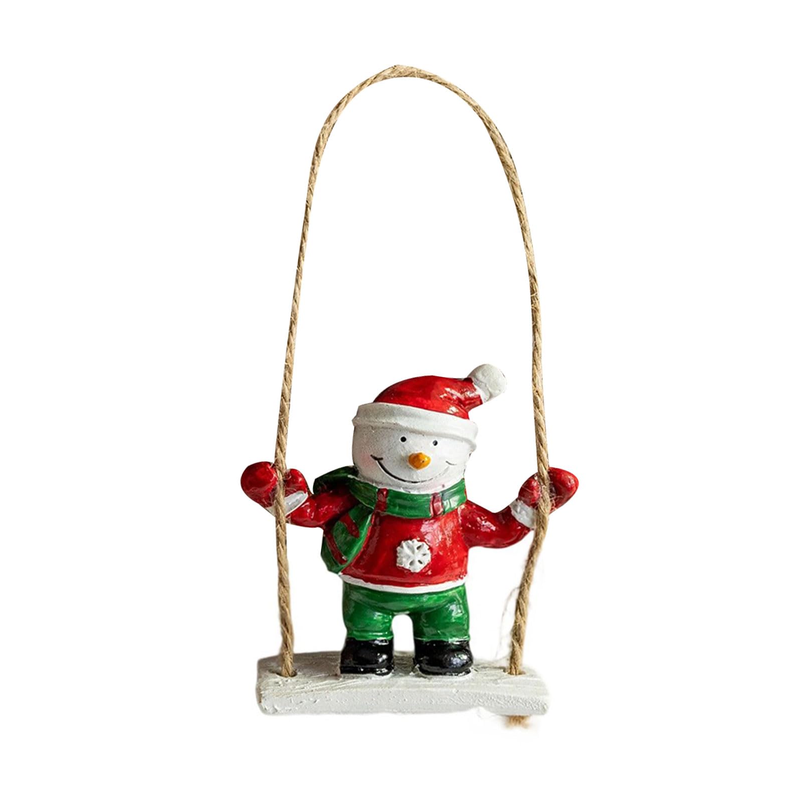 Nucelit Holiday Themed Swinging Ornament Christmas Reindeer Swing Hanging Ornament Sturdy Resin Decoration for Tree and Homes Festival Tree Swing Decoration