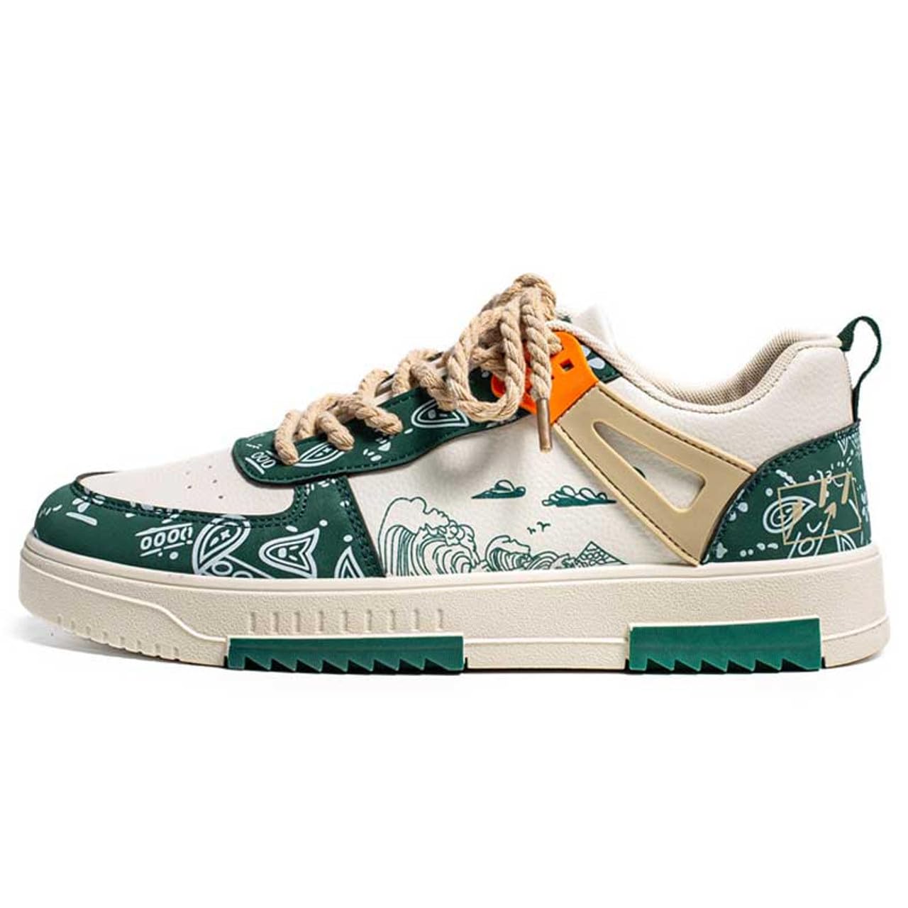 OLKRANT Stylish Mens Sneakers ? Comfortable, Breathable, and Trendy Casual Footwear 08 UK/IND Green (B0DBR77XN1) Amazon Price History, Amazon Price Tracker