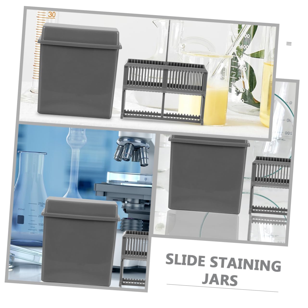 Alipis 2 Sets Microscope Slides Storage Rack Staining Laboratory Accessories Jar Racks Slides Storage Rack for Laboratory Slides Rack for Laboratory Plastic