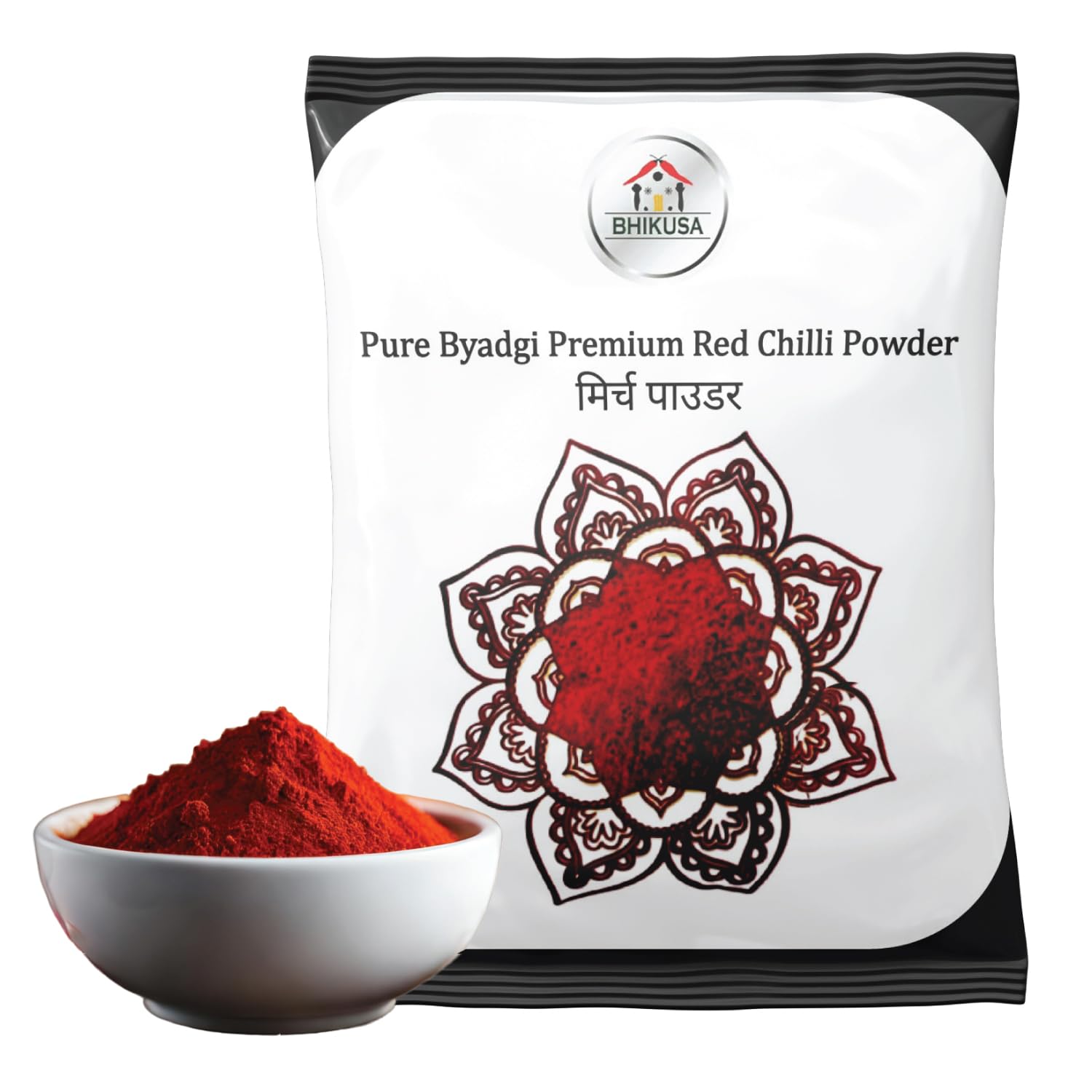 BHIKUSA Pure Byadgi Red Chilli Powder, 500 Gram