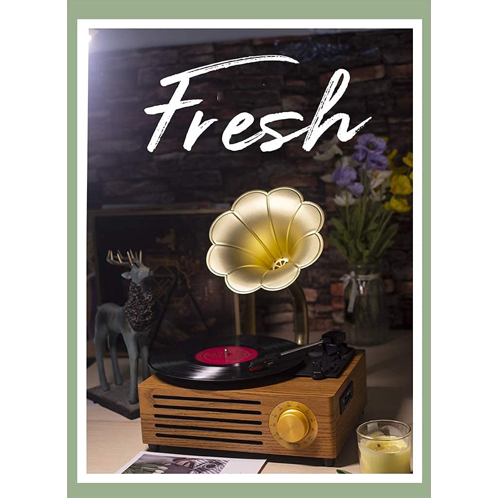 Giradischi grammofono in Stile Classico con Supporto per Vinile/U Disk/Bluetooth/Ingresso/Uscita Phono