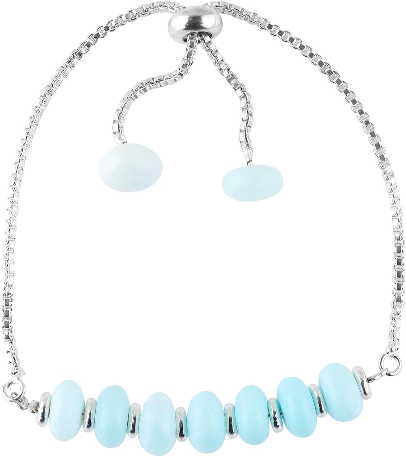 Sky Blue Opal Dyed Heishi Beads Slider Bracelet, October Birthstone, Crystal Bolo Bracelet For Women Length Stone Size Approx 6 to 10 mm Stone Weight 25 to 30 carats Approx