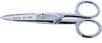 IDEAL Electrical 35-088 Electricians Scissors, Heavy-Duty Scissors 22-24 AWG stripper 5 1/2 in., 1 Scissor