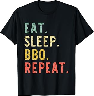 Eat Sleep BBQ Repeat Barbecue Barbeque Funny Vintage T-Shirt
