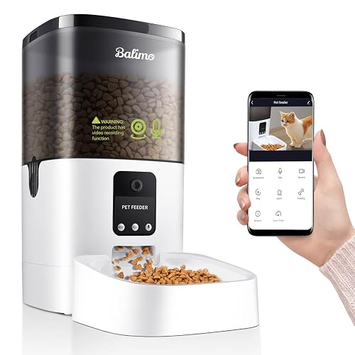 Balimo Comedero Gato Automatico 2.4G WiFi con Cámara 1080p HD