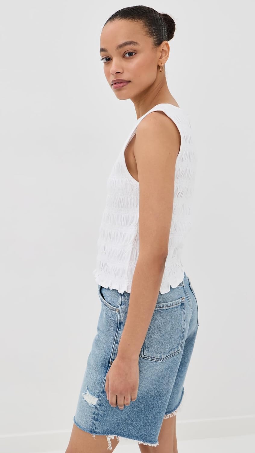 Madewell Women's Smocked Boat Neck Tank