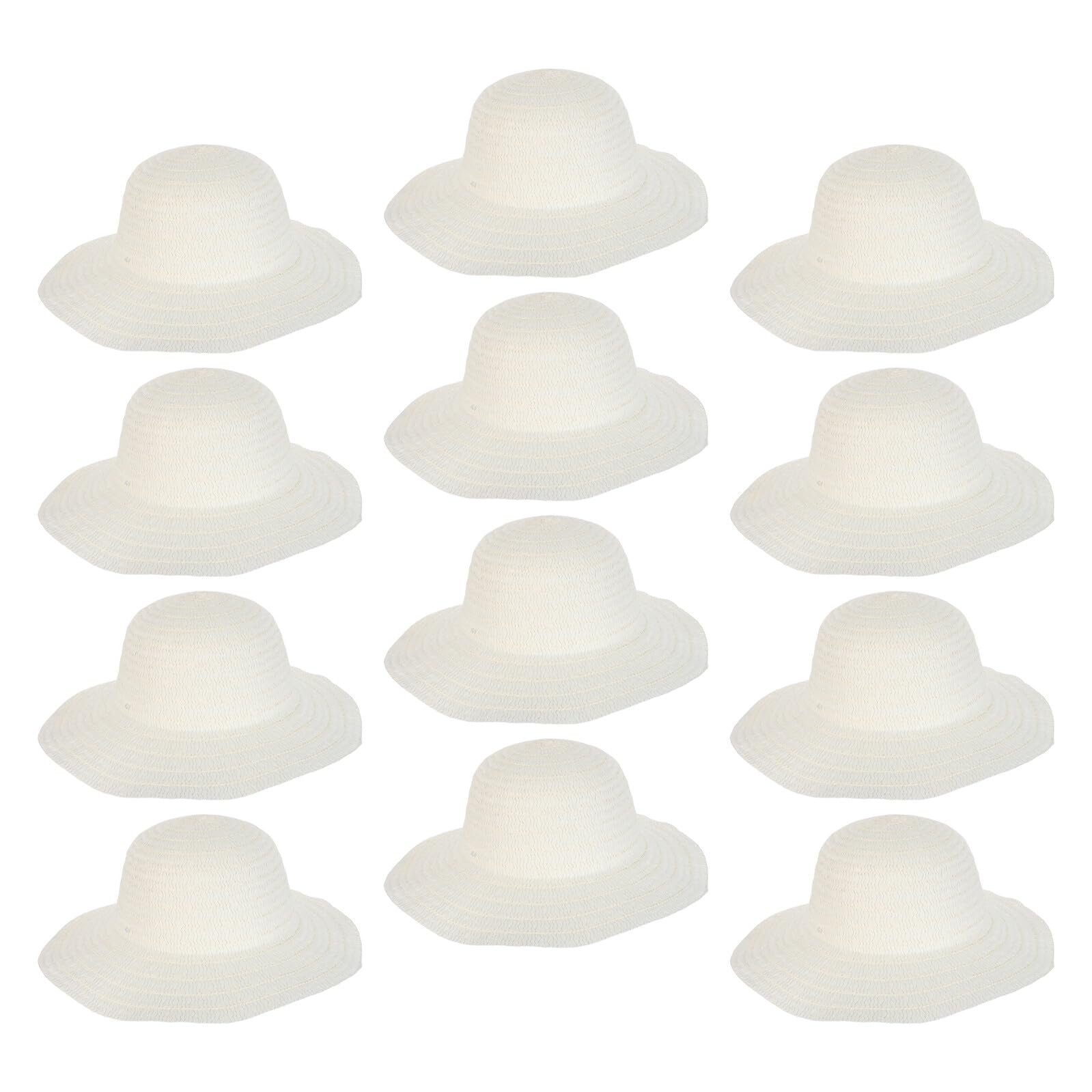 Hemobllo 12 Pezzi Cappello Cowboy Uomo Non Dipinto per Fai da Te di Cappelli di Paglia Beige per Festa del Tè Costume da Contadino e Attività Artistiche