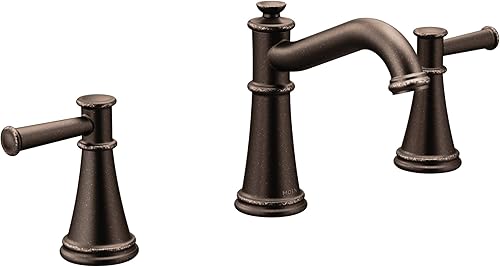 Moen Belfield T6405ORB - Grifo de baño de bronce frotado con aceite de dos manijas, válvula se vende por separado, T6405ORB