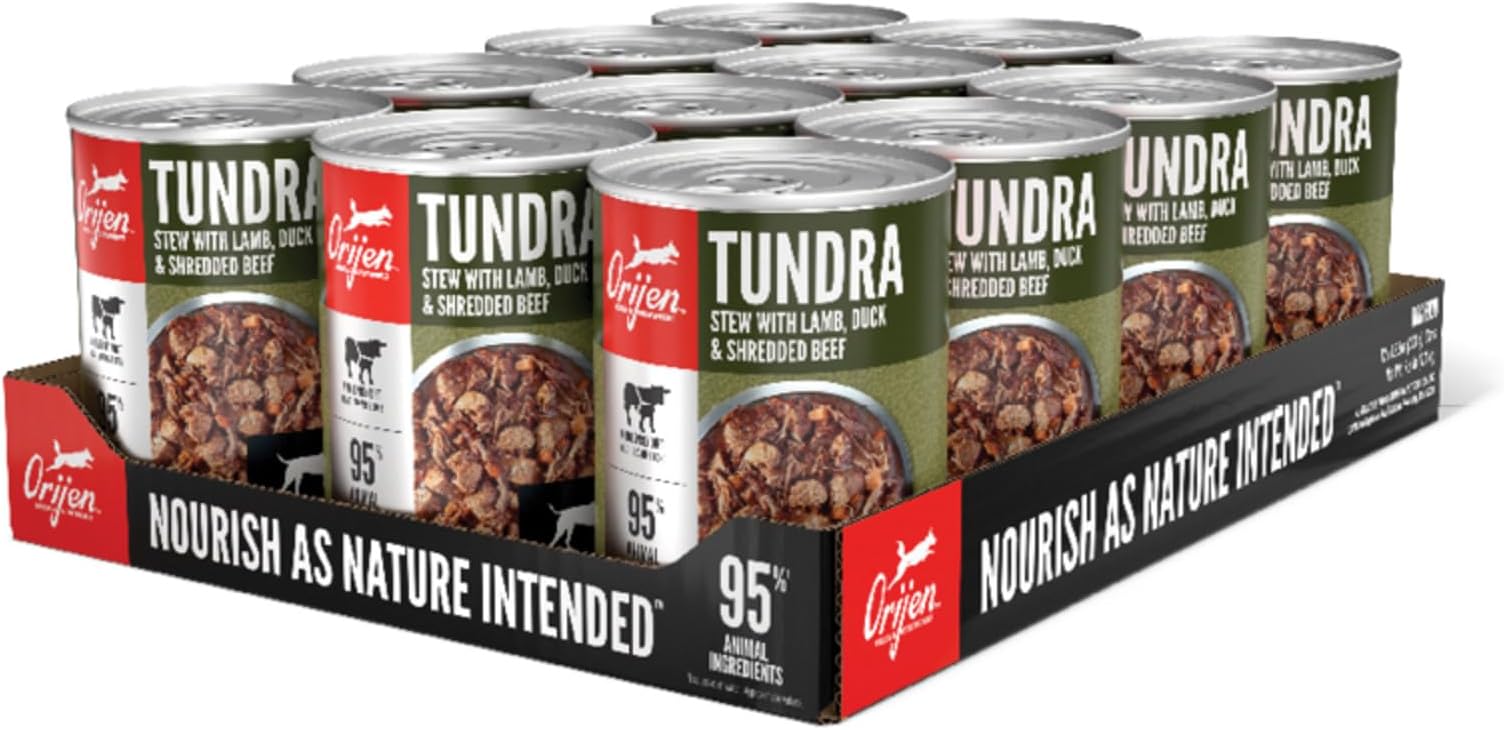 ORIJEN Real Meat Shreds, Grain-Free, Tundra Stew, Premium Wet Dog Food