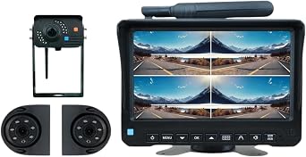 Tadibrothers Backup Camera with Monitor - Trailer Backup Camera System with 3 Cameras, 7 Inch Monitor, Trim for Flush Dash Mount, Accessories, RV Security Camera System