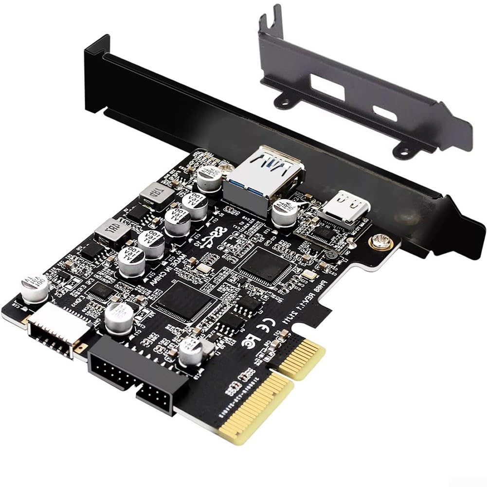 Adaptador PCIe a USB C 10 Gbps USB 3.2 Gen 2 con chipset ASM3142 de doble puerto para torre PC