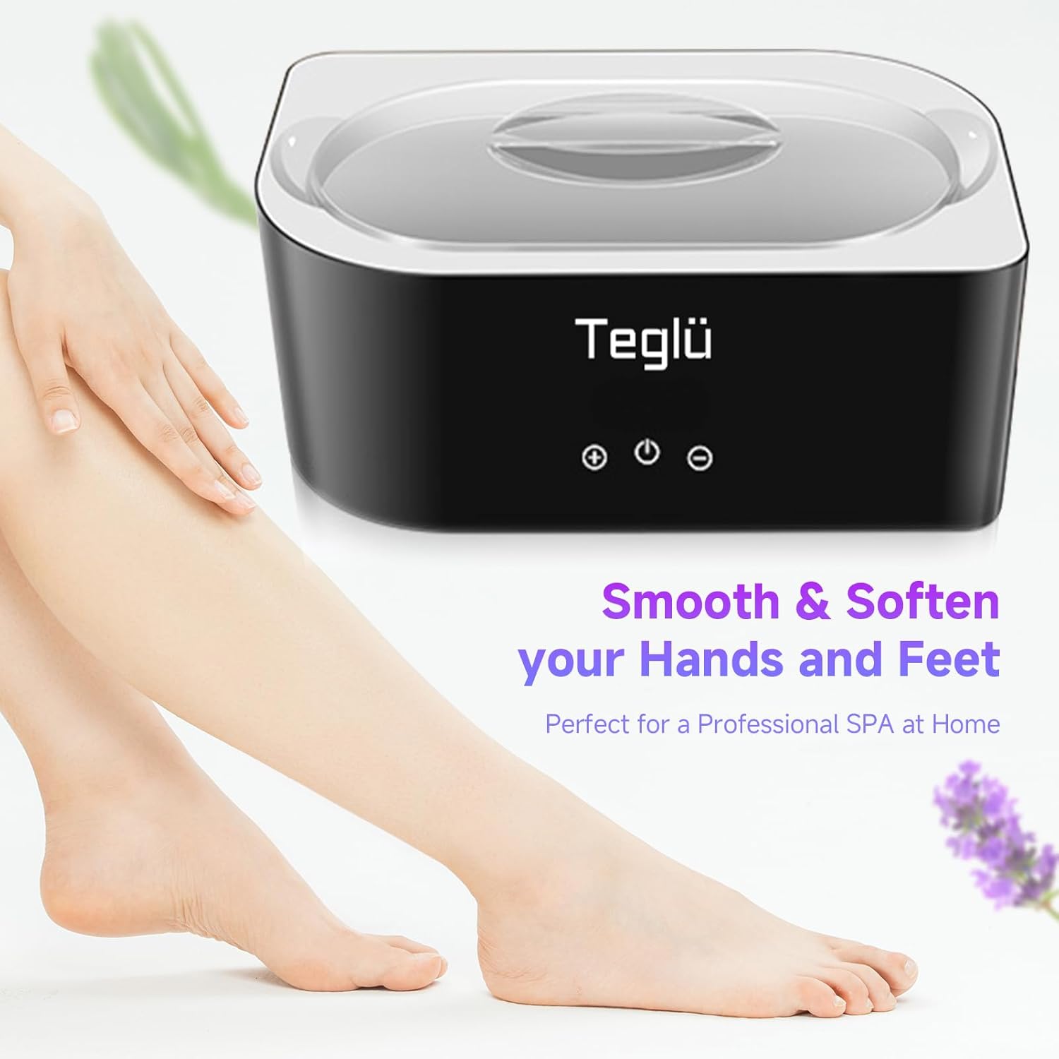 Before and after images showing smooth and softened skin after paraffin wax treatment