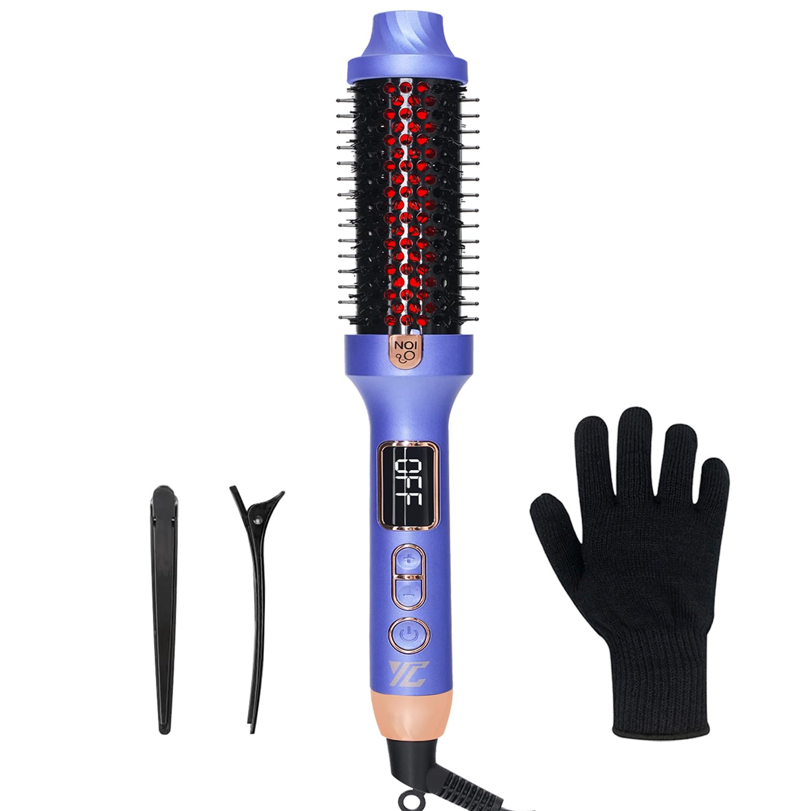 Negative Ion Infrared Hot Brush Hair Volumizer, Purple
