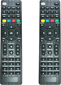 Paquete de 2Universal TV Remote Control is Suitable for LED Smart TVS of LG,Samsung,Sony,Philips,Panasonic,Sharp,Toshiba,Hitachi,VIZIO,TCL,JVC,Hisense and Other Brands