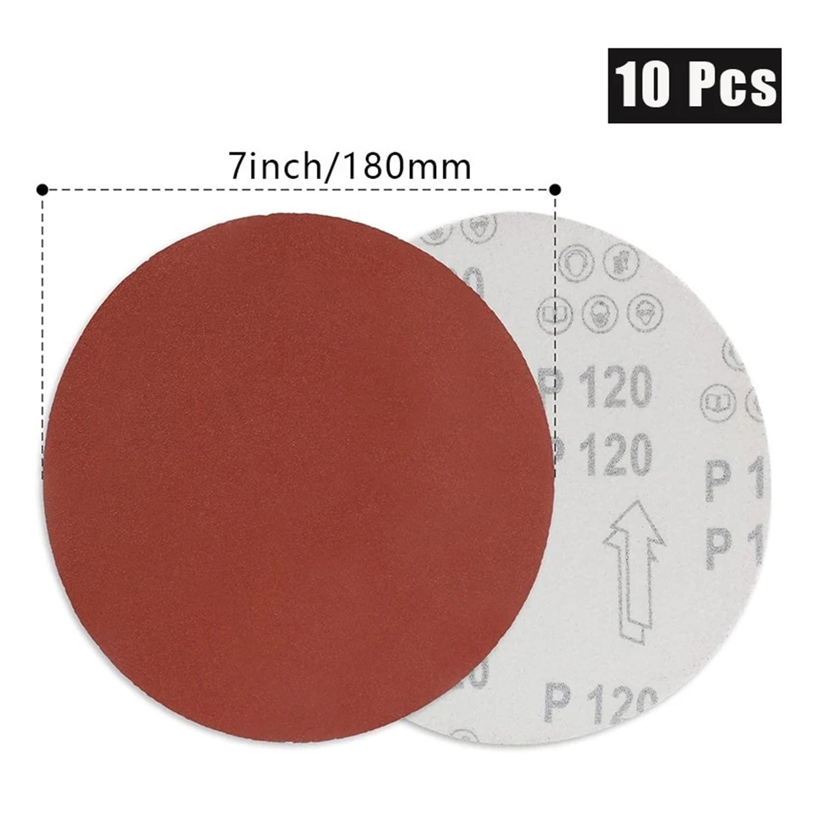 Dischi abrasivi, Dischi di carta abrasiva 10 pezzi 20 50 PZ 7 pollici 180 mm grana 40-2000(100-180MM)