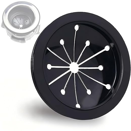 Garbage Disposal Splash Guard 3-1/8 Collar Sink Baffle, Food Waste Disposer Parts Accessories Black