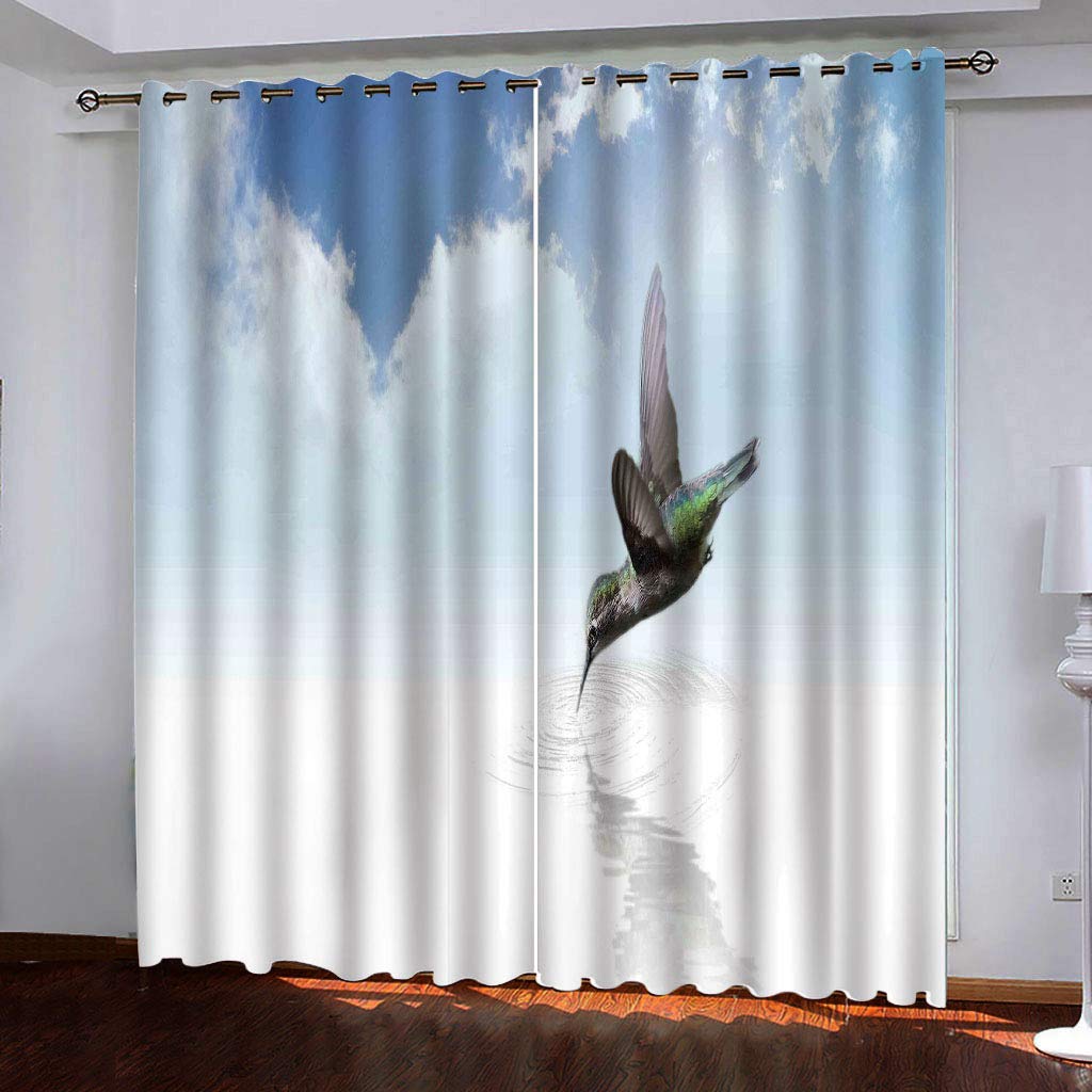 Rideau occultant oiseau 140x280 cm pour salon moderne