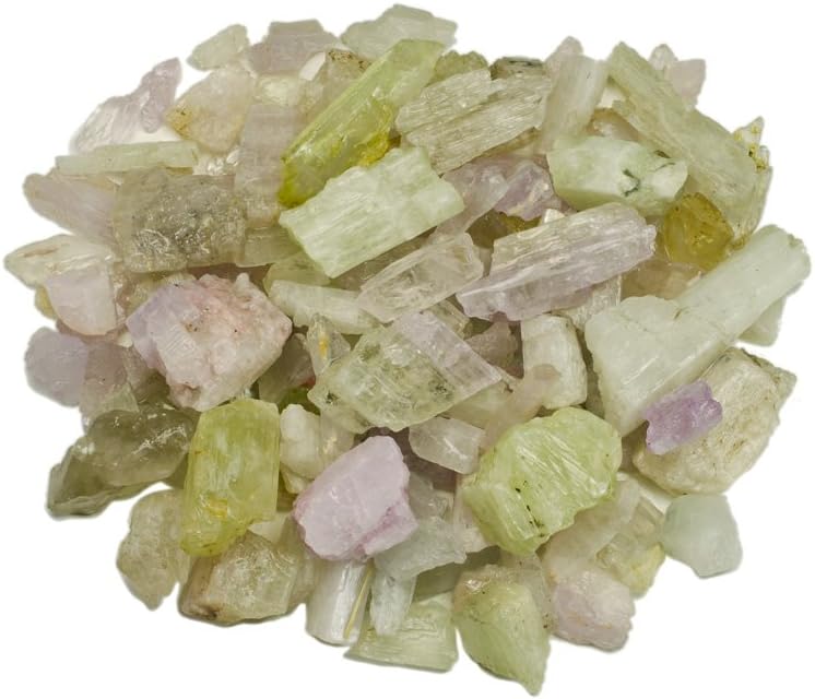 Hypnotic Gems Materials: 1 lb Rough Bulk Kunzite and Hiddenite Stones from Pakistan - Raw Natural Crystals for Cabbing, Tumbling, Lapidary, Polishing, Wire Wrapping, Wicca & Reiki Crystal Healing