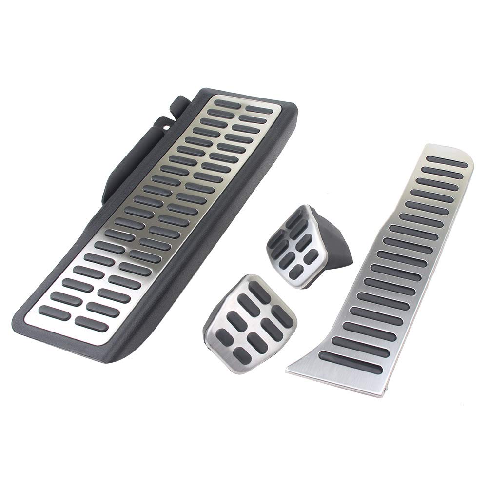 GZYF Stainless Steel 4Pcs MT Pedal, Brake Clutch Gas Accelerate Pedal Footrest Cover Fits VW GOLF 5 MK5 6 MK6 2007–2012 / VW JETTA MK5 2009–2011