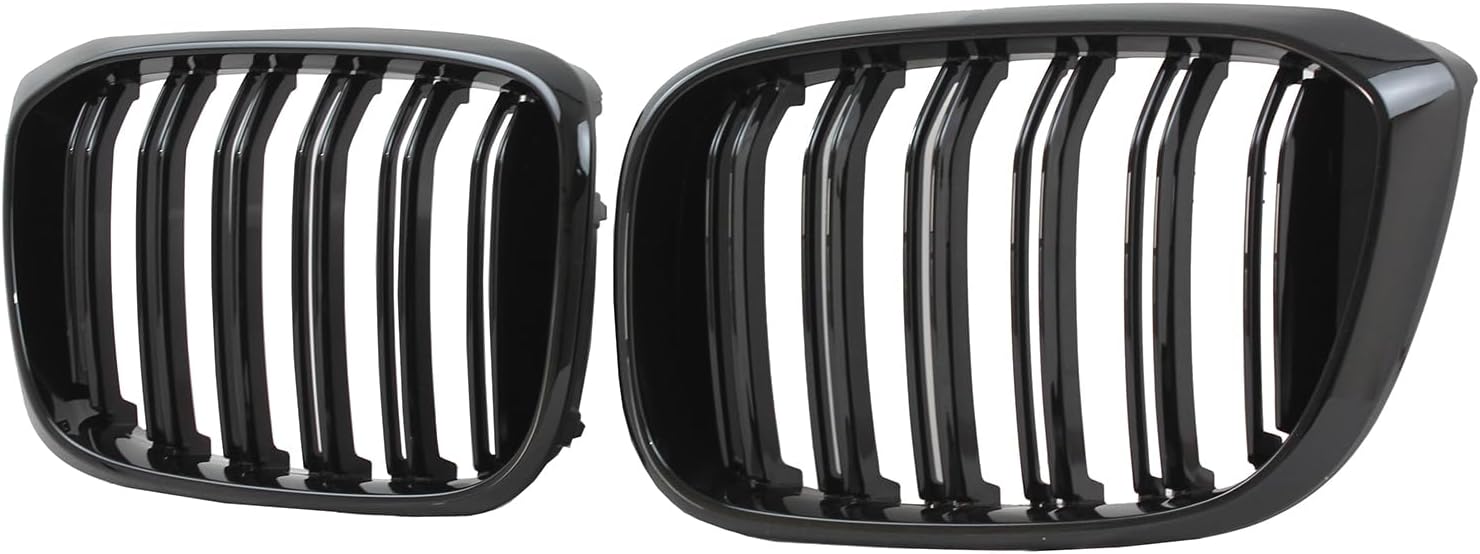 G01 Front Grille Black Kidney Grille Compatible with 2018-2021 BMW X3 Front Grille MP Style High-Gloss Black Grille