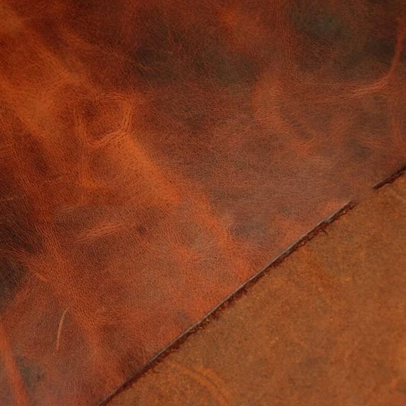LumaGrove Genuine Leather Fabric 2.0mm Grain Cowhide Oil Wax Leather Multiple Sizes for DIY Crafting(30x20cm)
