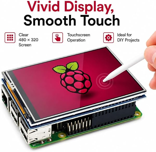 KLYSTR 3.5 Inch 480x320 SPI TFT LCD Touch Screen Display for Raspberry Pi - 3