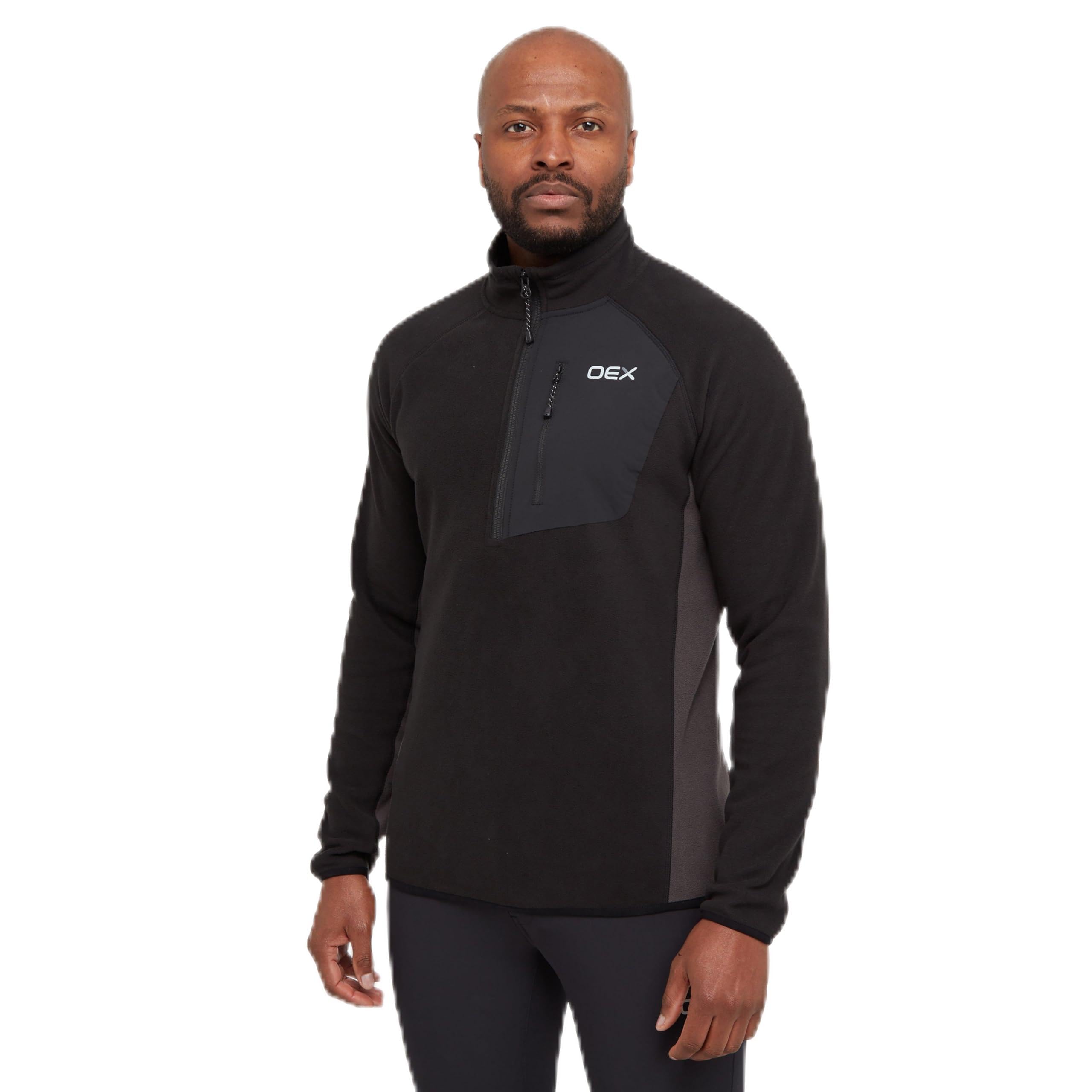 Oex Men's Black Braewick Half Zip Fleece Small
