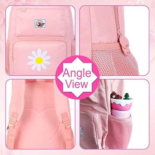 Miniatura 5 de UFNDC Mochilas para niñas, bolsa escolar estética resistente al agua de 17 pulgadas, bolsa antirrobo para adolescentes