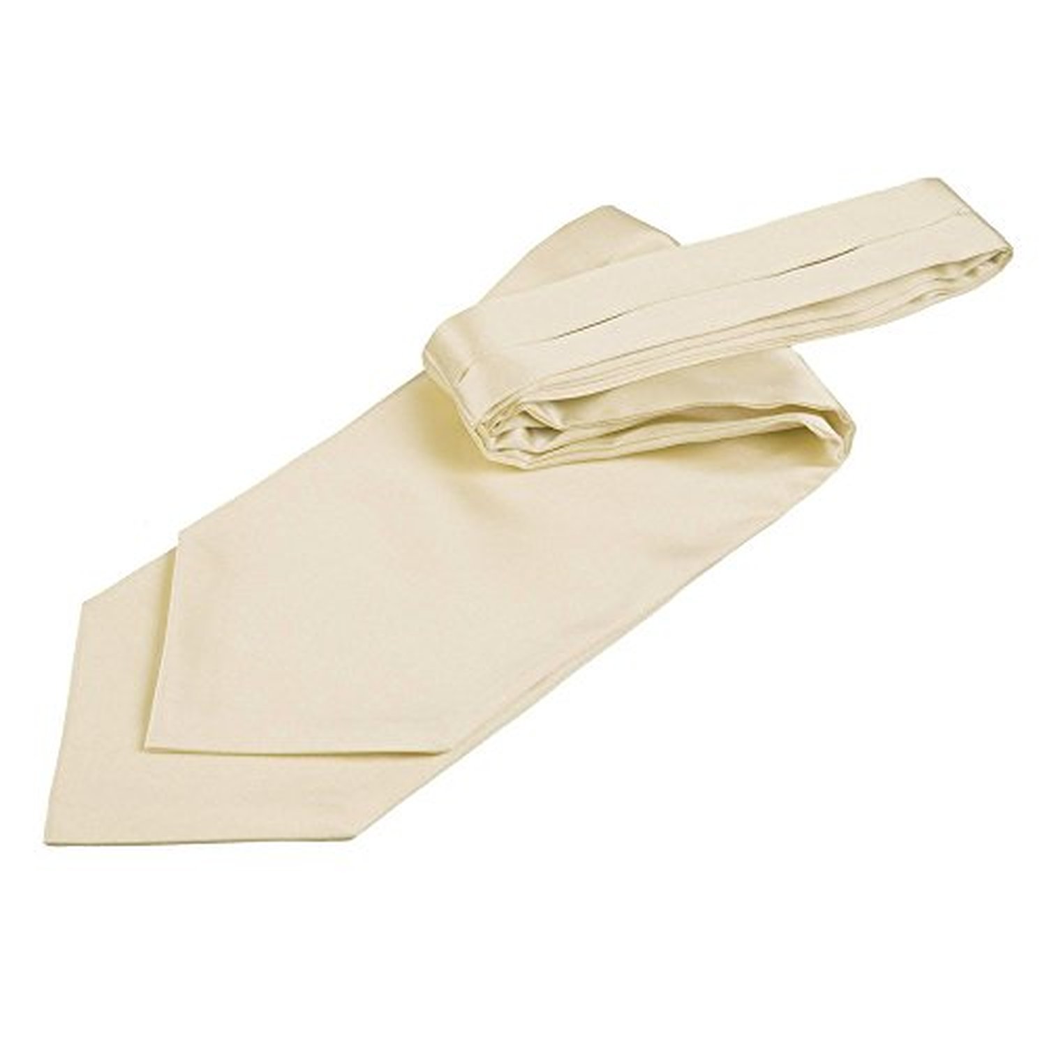 DQT Mens Plain Satin Self-Tie Ascot Cravat – Wedding Groom Formal Suit - Champagne