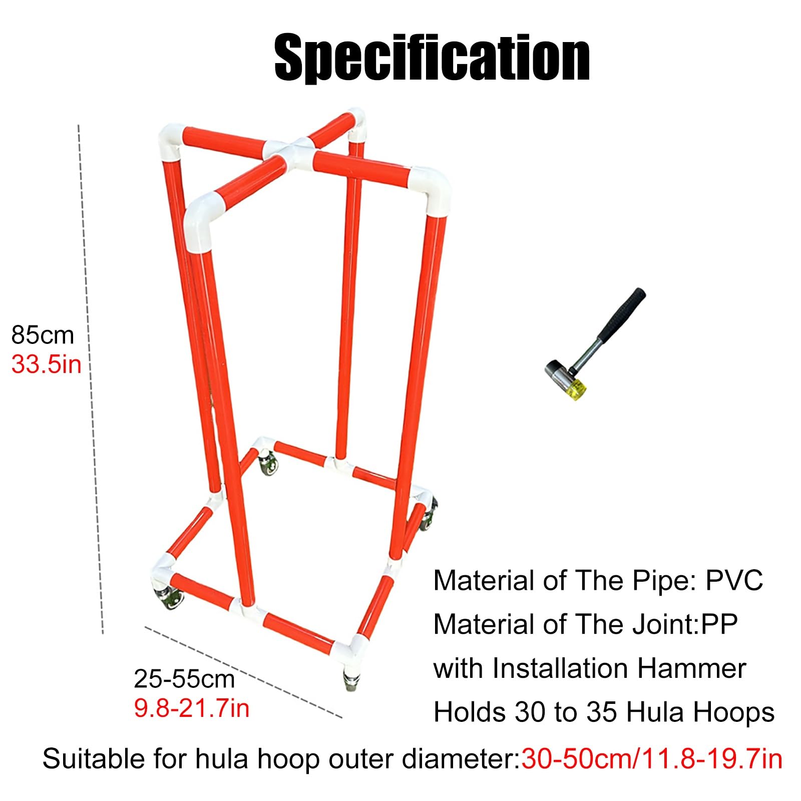 Supporto per Hula Hoop Supporto leggero per hula hoop, organizer per anelli da ginnastica con ruote silenziose antiscivolo, carrello per cerchio fitness