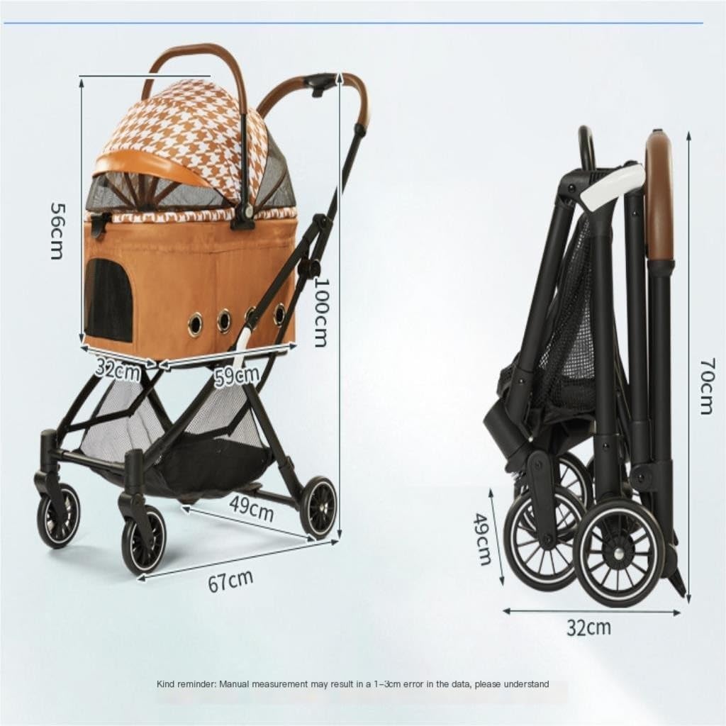 Pet Strollers Outdoor Multifunctional Portable Pet Stroller Large Space Dog Stroller Outdoor Shopping Mall Cat Stroller Pet Stroller Medium