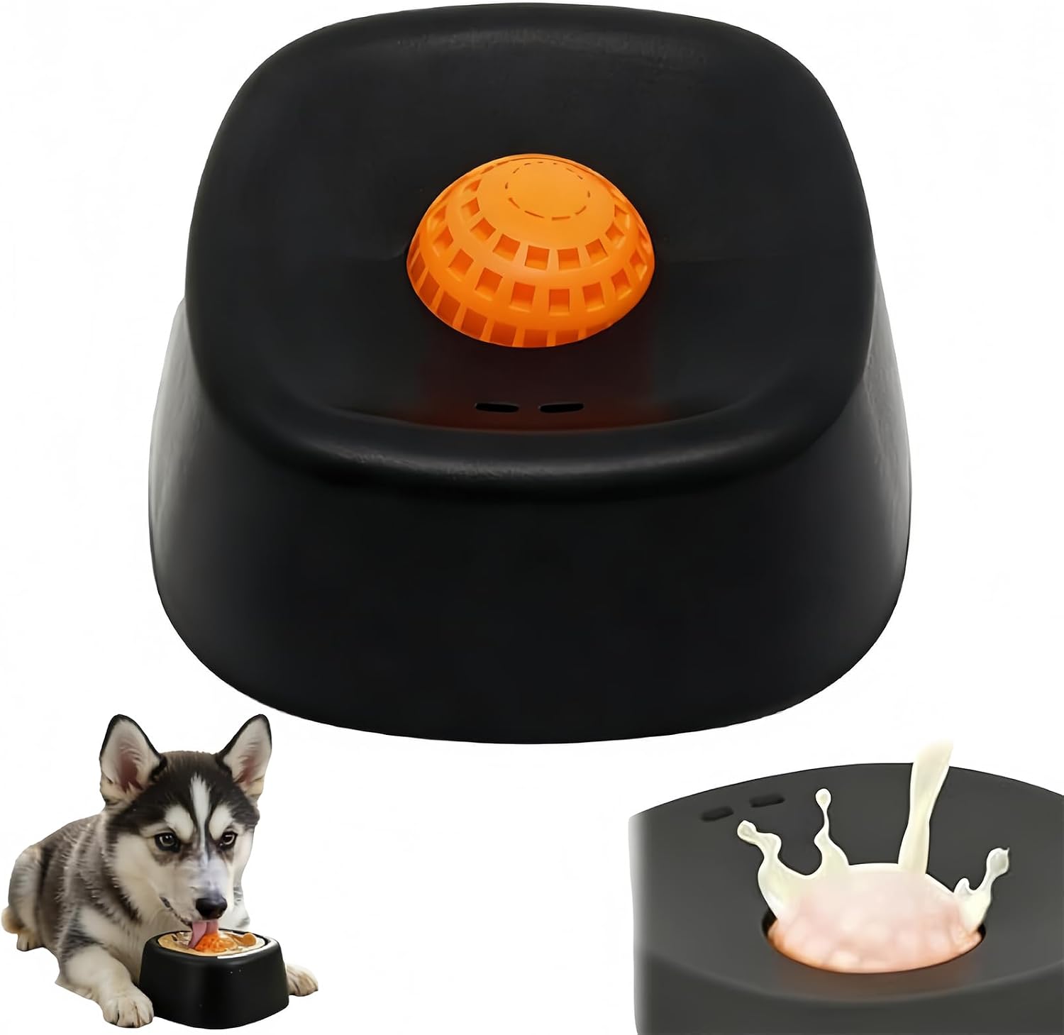 Slow Feeder Dog Bowl, Lick Roller Ball & Licking Bowl for Large Breed Dogs, Enrichment Feeder with Flow Water & Treat Feeder, ABS Plastic