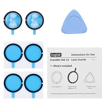 EKDJKK Hard Lens Guard Set Anti Collision Action Camera Accessories for Insta360 One X2(Transparent)