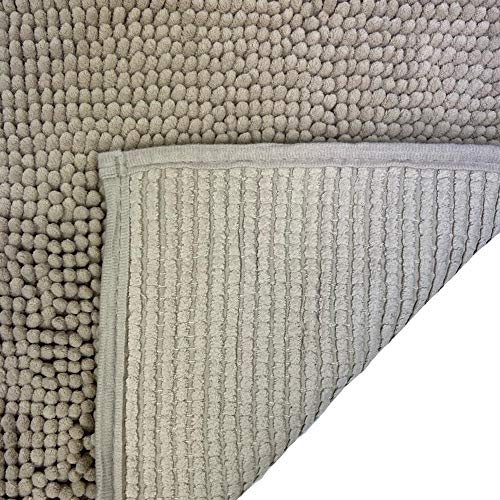 Tapete De Banheiro Antiderrapante Bolinha Microfibra 70x50 cm Cor:Bege