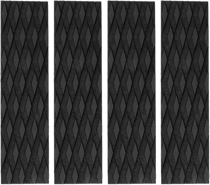 4Piece EVA Surfboard Traction Pad, Non-Slip Deck Pad for Boards | Front Traction Pad Grip Mat for Surfing,Surf Boards,Stomp Skimboards,Funboard,Fish Board,Black