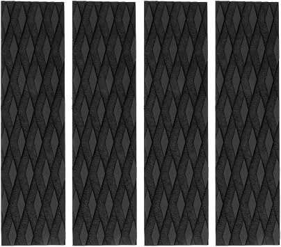 4Piece EVA Surfboard Traction Pad, Non-Slip Deck Pad for Boards | Front Traction Pad Grip Mat for Surfing,Surf Boards,Stomp Skimboards,Funboard,Fish Board,Black