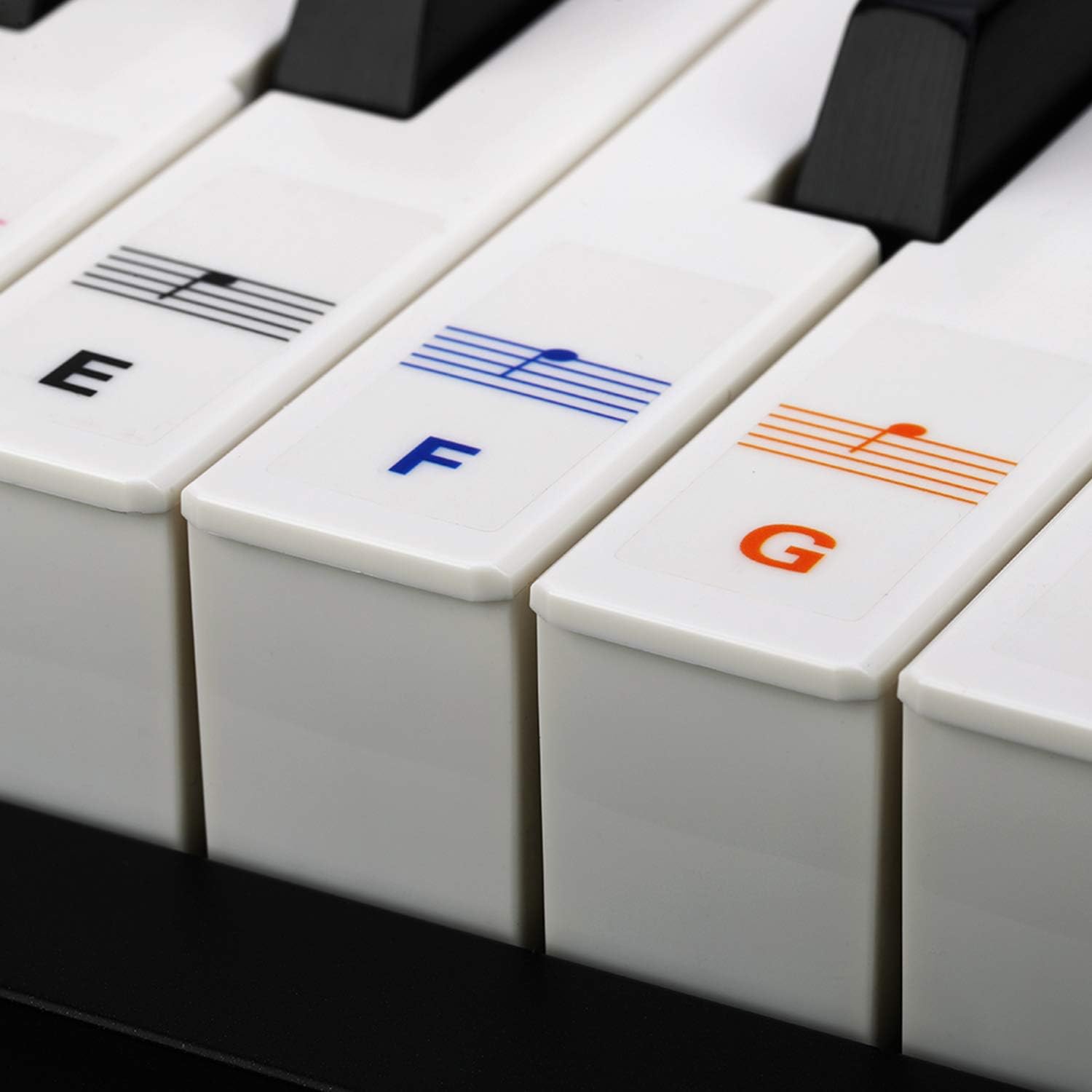 Reditmo Piano Stickers for Keyboard Keys, 37/49/54/61/88 Keys Black and White Keys Universal, Muti-Color, Transparent, Removable, Easy to Remove Without Residue