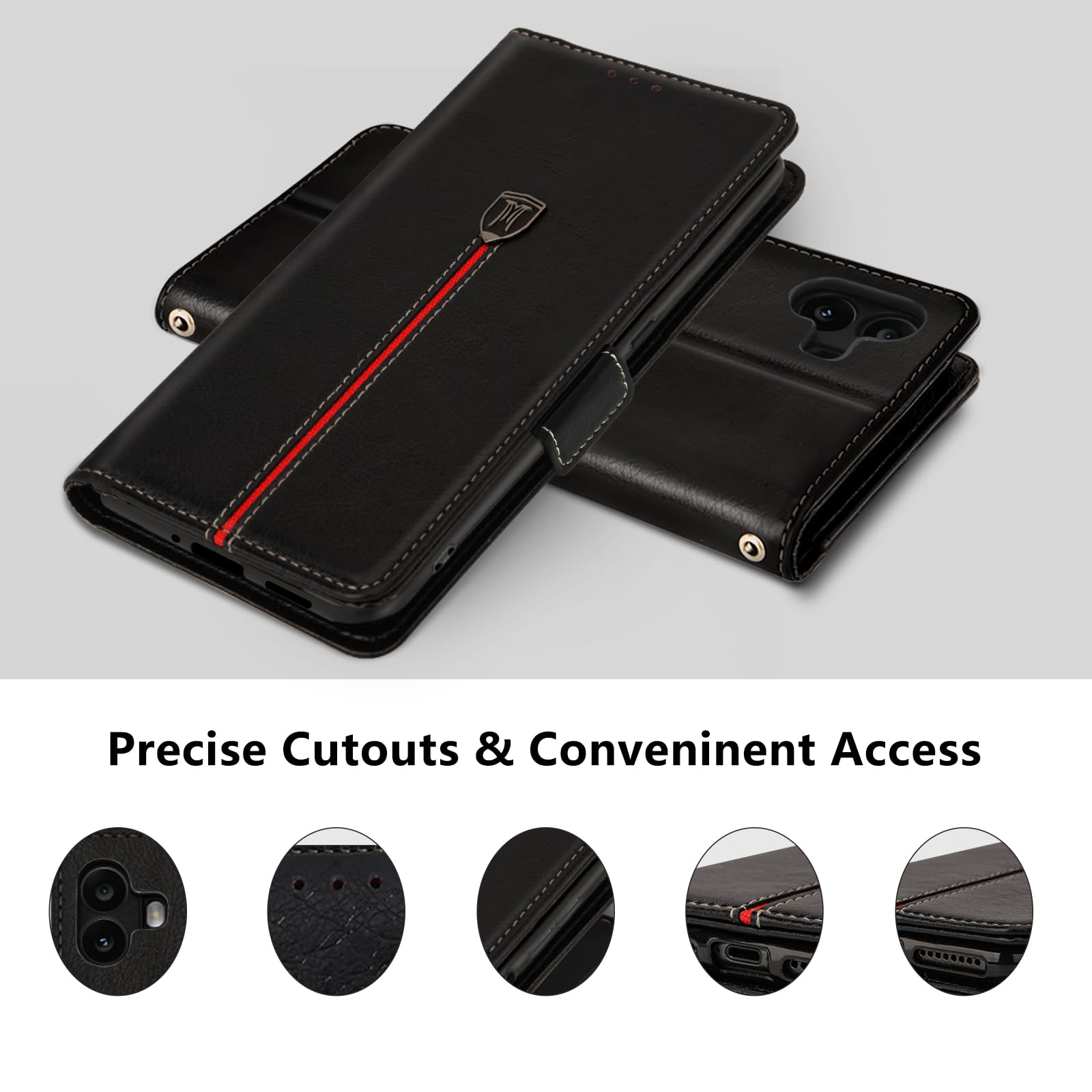 Per Nothing Telefono 1 Custodia,Portafoglio IN Pelle Flip Stand Cover