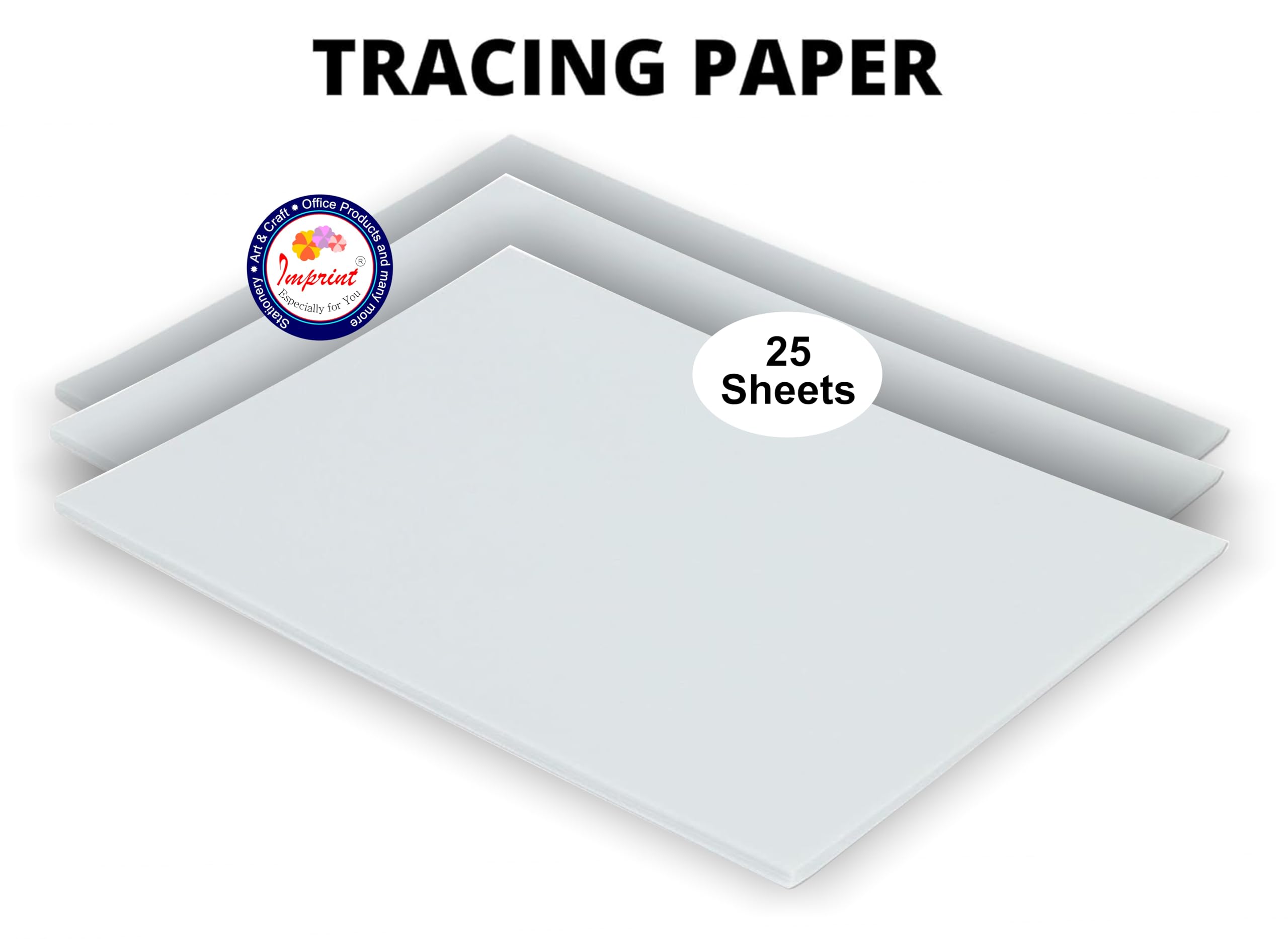IMPRINT A3 tracing Paper 25 Sheets, Smooth and Translucent, Ideal for Tracings, Drawing, Printing 1
