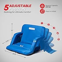 Vista 4 de PEXMOR Folding Stadium Seats for Bleachers wBack Support,Bleacher Chair wCushion & Armrest, Portable Padded Stadium Chair wPockets, Carrying Bag