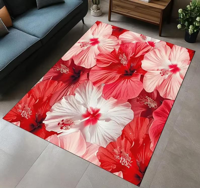 Tapis de jardin hibiscus imprimé premium 90 x 120 cm
