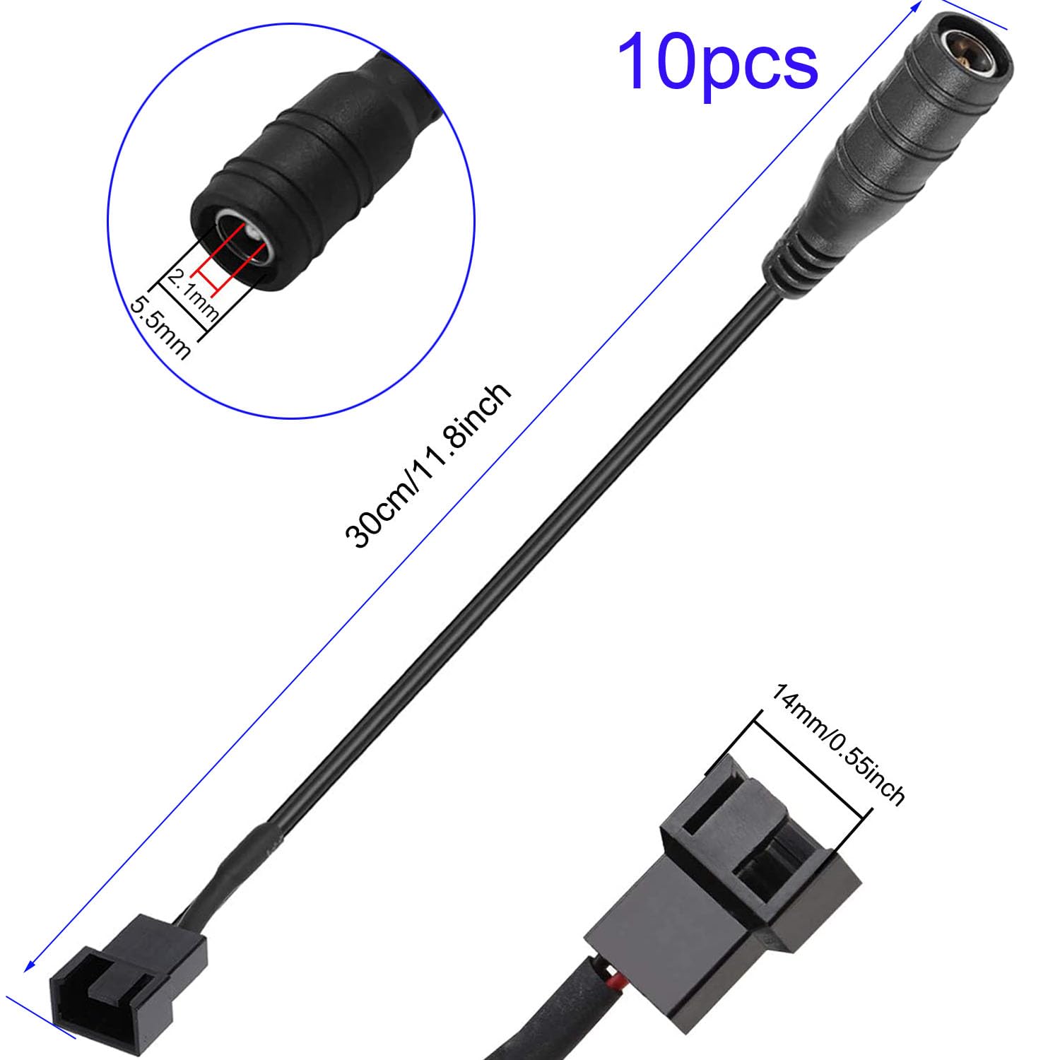 RUNCCI-YUN 20Pcs RCA Stecker Buchse Adapter Set DC Cinch-Anschluss für Audio-, Videokabel, CCTV
