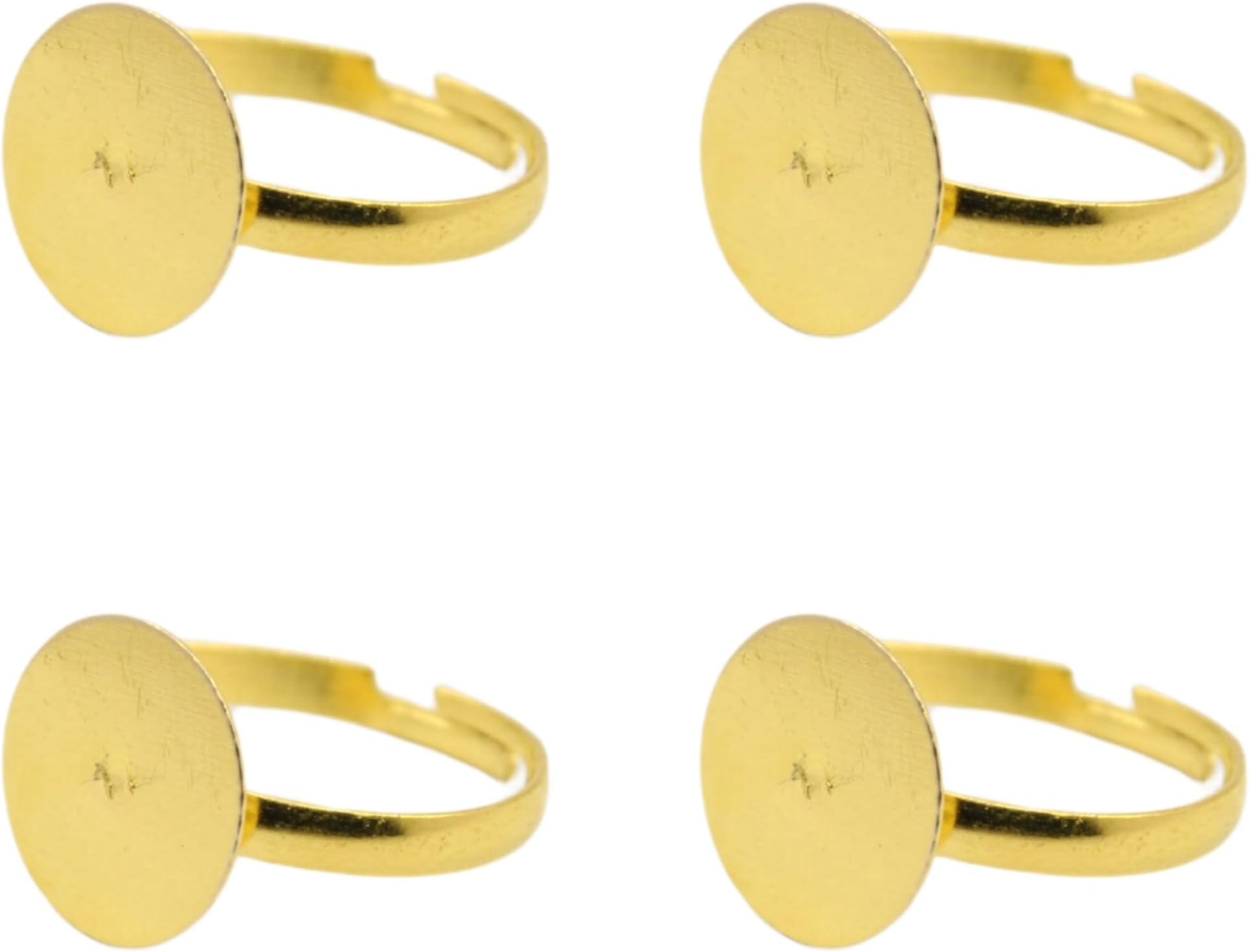 Adjustable Ring Base Blank Jewelry Findings Components Rings Making Blank Rings - Pack of 10 Pcs (Gold - Design 2)