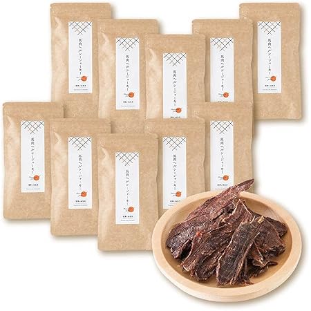 Amazon 健康いぬ生活 馬肉ヘルシージャーキー 400g 40g 10袋 おやつ 馬肉 ジャーキー ドッグフード 国産 無添加 犬 ご褒美 健康いぬ生活 ジャーキー 通販