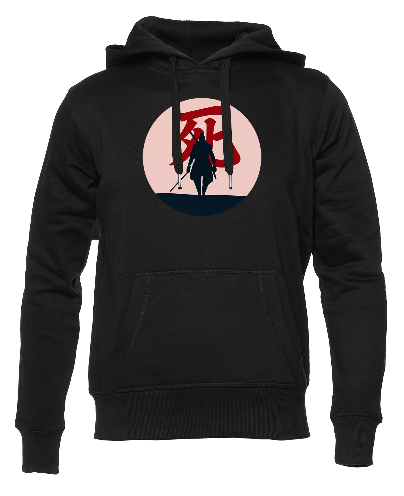 Luxogo Samurai corazzati Unisex Nero Felpa con Cappuccio Uomo Donna