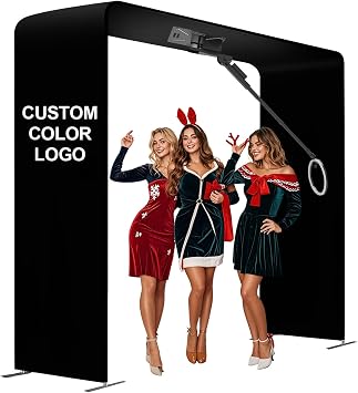 Overhead 360 Photo Booth Machine Rotating 360-Degree Full Body Spin with RGB Ring Light for Big Parties,Live Streaming,Wedding