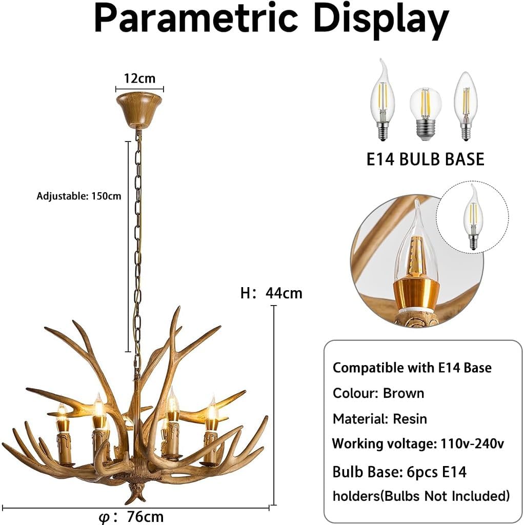 Kitchen Island Pendant Lights Farmhouse Chandelier Rustic Resin Deer Antler Light Nordic Style Restaurant Pendant Light Modern Lighting Fixtures Kitchen Island Lights for