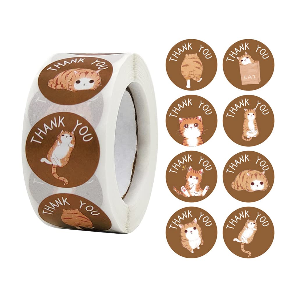 500pcs/roll Classic Wrap Stickers Packaging Label Stickers Business Supplies Online Boutique Gift Thank You Stickers Envelopes Bottle Package Wedding Baby Shower S 1.5