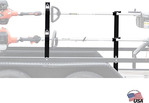 Miniatura 2 de Buyers Products LT19 - Estante para recortadora de 2 posiciones para remolques abiertos y cerrados, capacidad para 2 herbívoros, fabricado en los