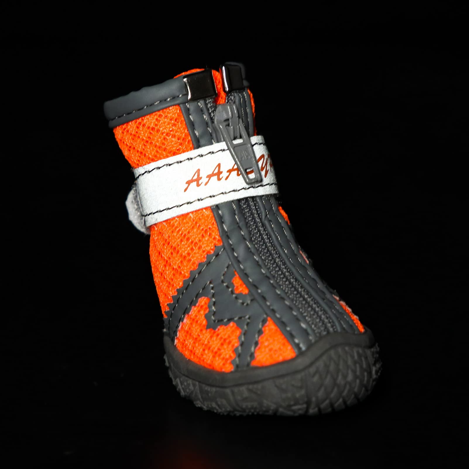 SMALLLEE_LUCKY_STORE Chaussures de d'été pour Chiens de Petite et Moyenne Taille,Respirantes en Maille aérée Protection des Pattes réfléchissantes antidérapante Trottoir Chaud, Orange 1#